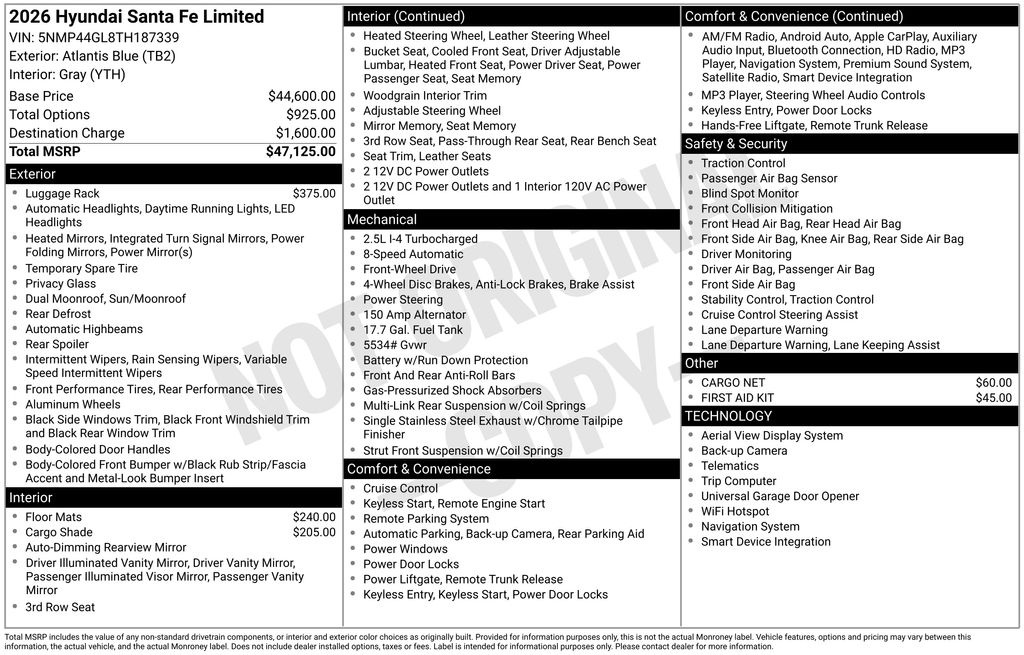 hyundai santa fe 2026 5NMP44GL8TH187339 image hyundai santa fe 2026 5NMP44GL8TH187339 image